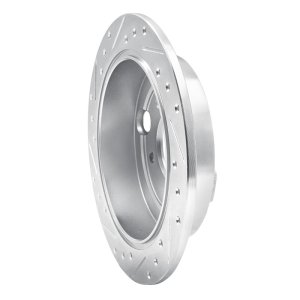 Mazda Millenia Brake Rotor (1) - Rear Right - R1 Concepts - Drilled & Slotted - Silver - `95-`02